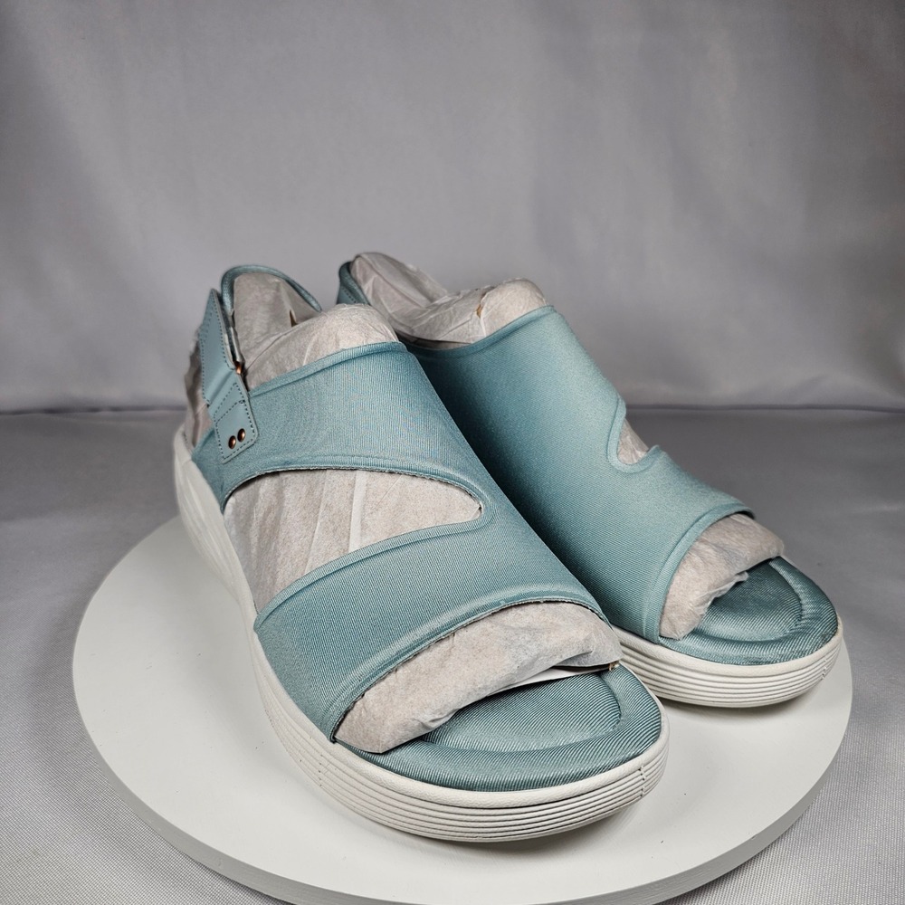 Ryka Nicolette Stretch Neoprene Wedge Sandals Comfort Platform Grey Mist 9.5M